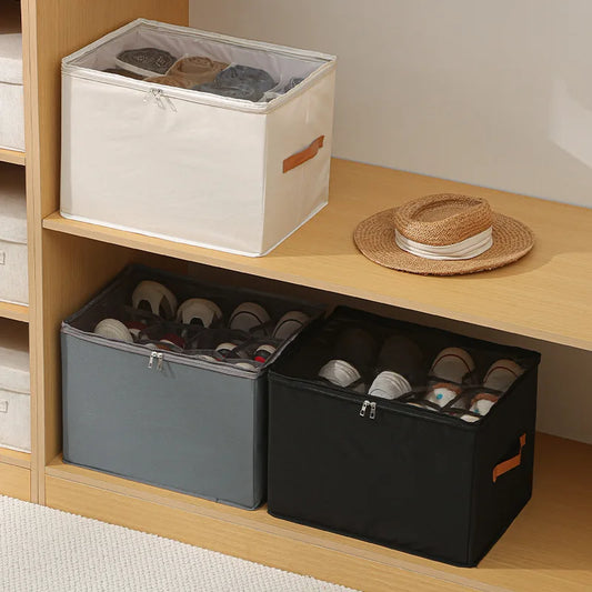 12 Grid Foldable Shoe Organizer -Offwhite