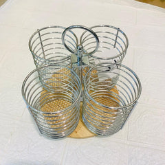 Stainless Steel Woodbase Spoon Holder