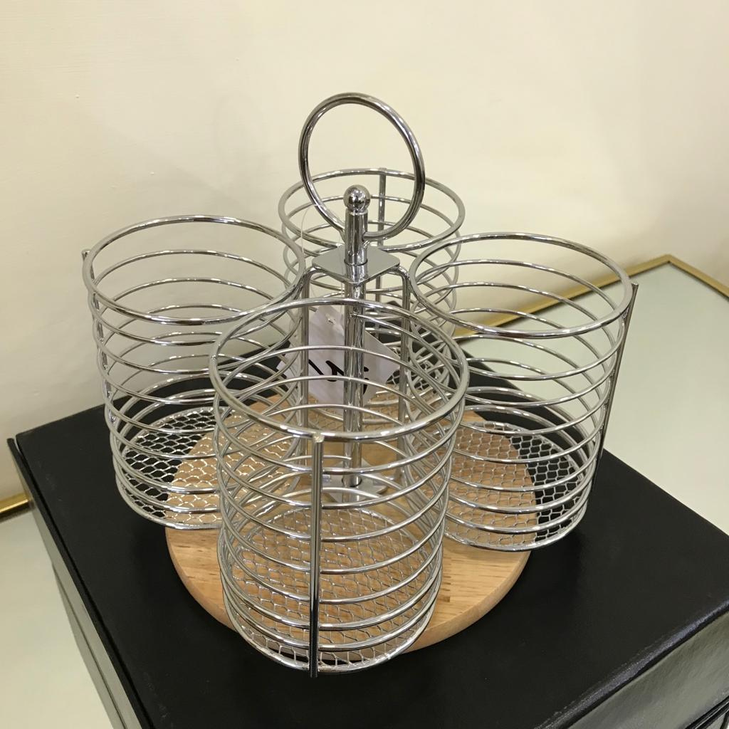 Stainless Steel Woodbase Spoon Holder