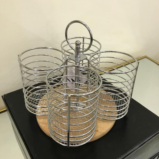 Stainless Steel Woodbase Spoon Holder
