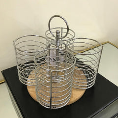 Stainless Steel Woodbase Spoon Holder