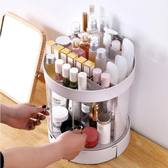DRESSING TABLE ORGANIZER WITH 2 ROTATING JEWELRY DRAWERS