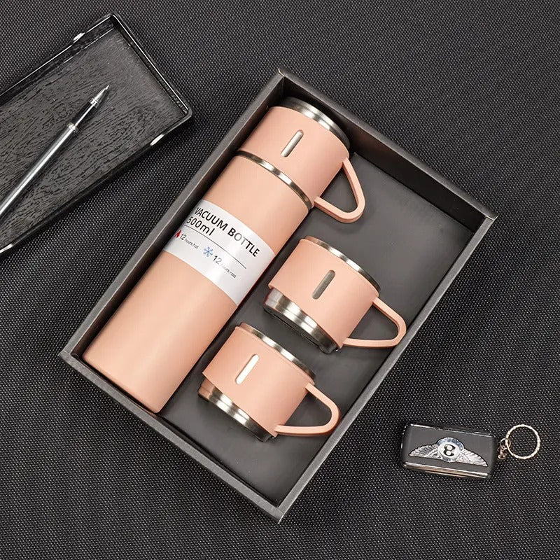 3 Cup Double-Layer Stainless Steel Vacuum Flask Set – Zahra Stores
