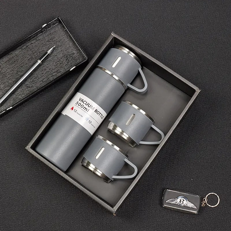 3 Cup Double Layer Stainless Steel Flask Set – smart E-store