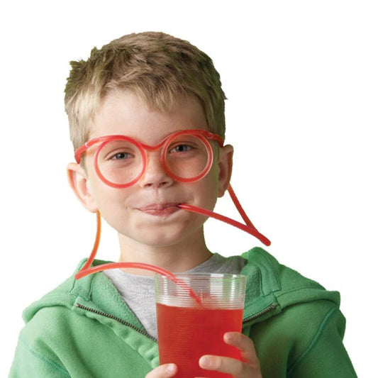 Multi Color Novelty Soft Plastic Straw Glasses