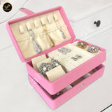 2 Layer Portable Travel Jewelry Case (Pink)