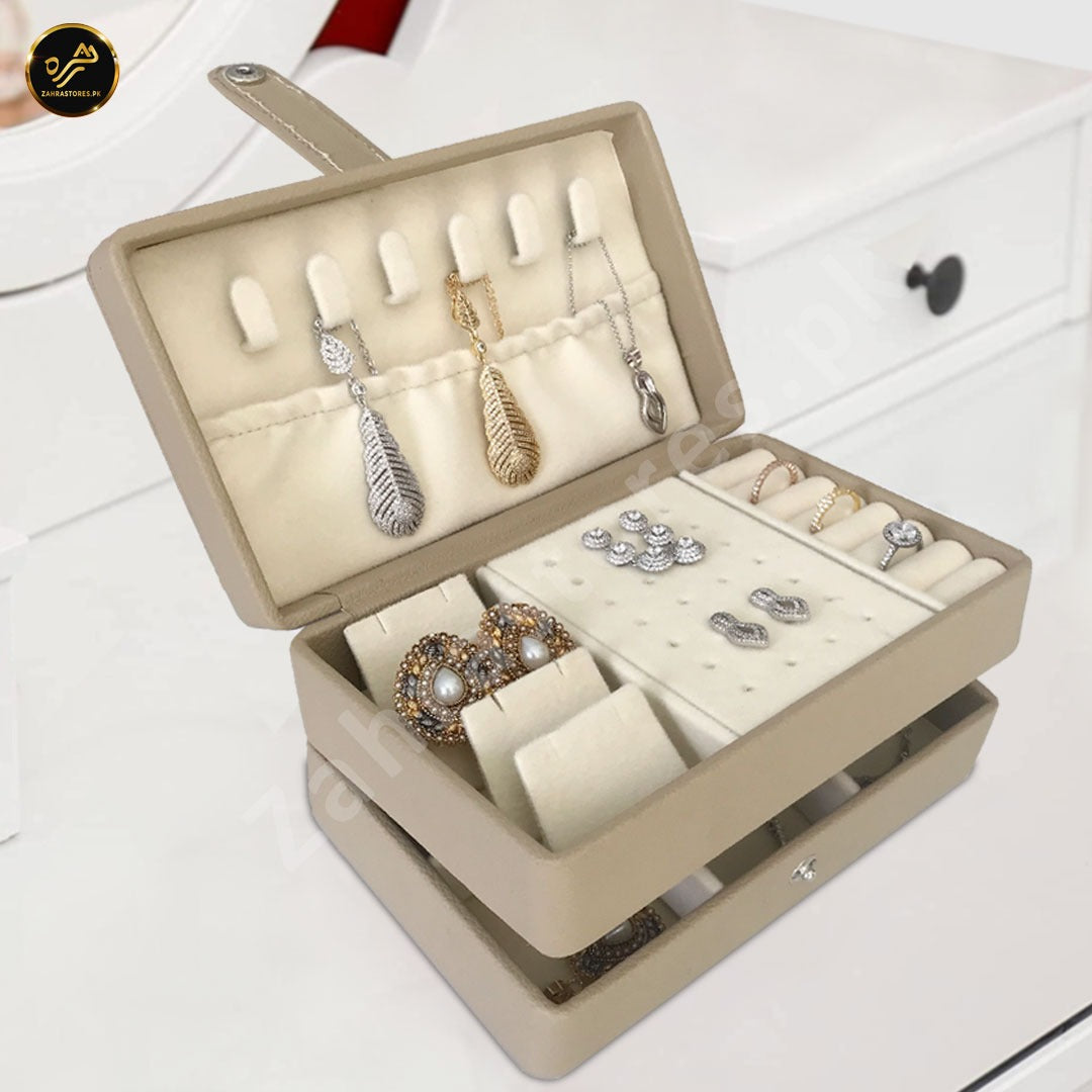 2 Layer Portable Travel Jewelry Case