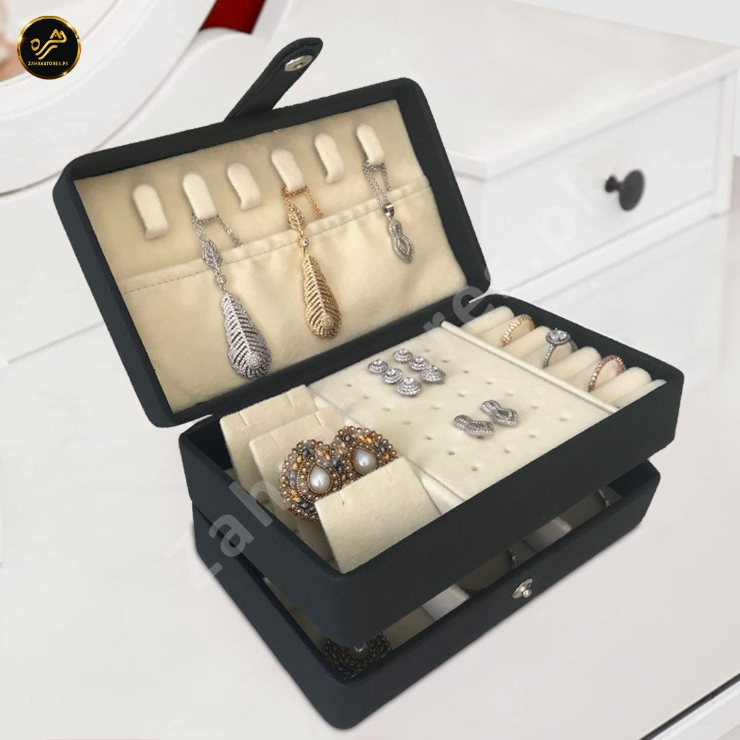 2 Layer Portable Travel Jewelry Case