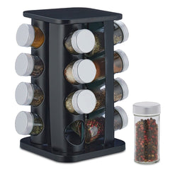 16in1 Stainless Steel Revolving Spice Masala Jar Rack