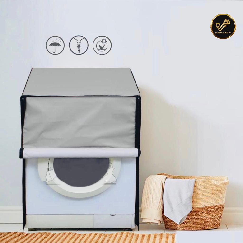 Dustproof Front Load Washing Machine Cover (Light Grey)