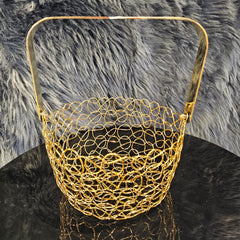 Golden Fruit Serving Basket - Round (Large)