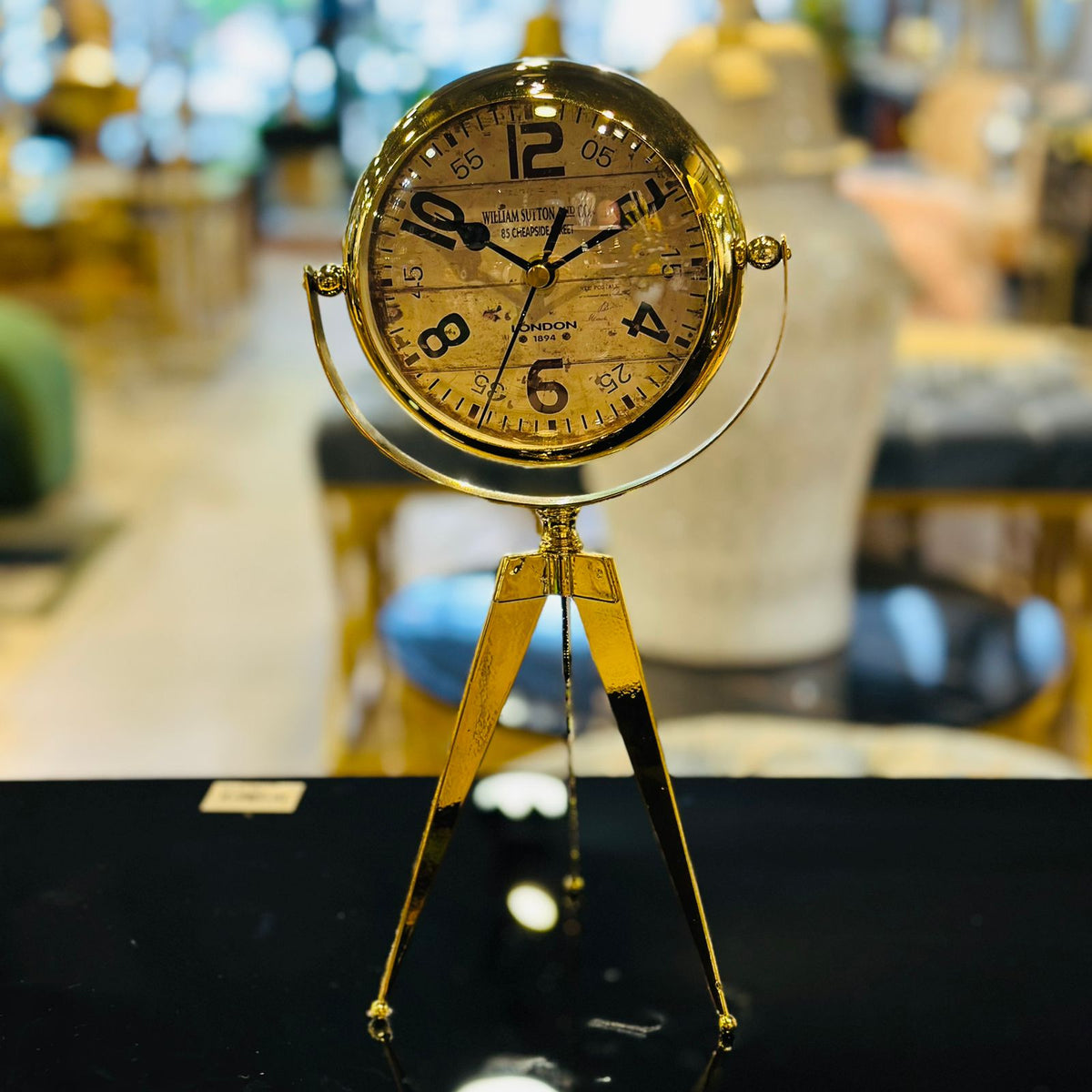 Stanfding Clock Golden Standing Clock-Large – Zahra Stores