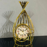 Golden Cage Clock with Leaves