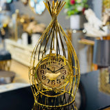 Golden Cage Clock with Leaves
