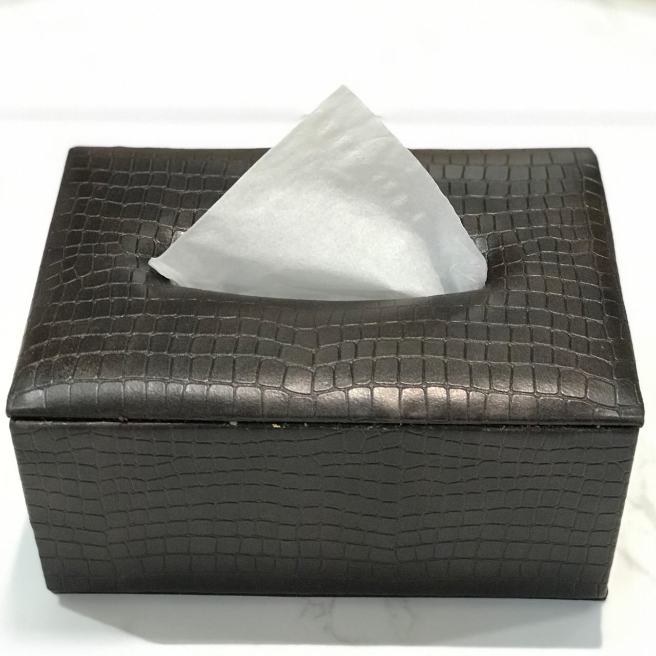 Leather Tissue Box Small-D3