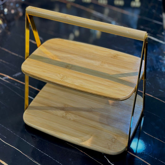 2 Tier Wood Serving Tray-9710