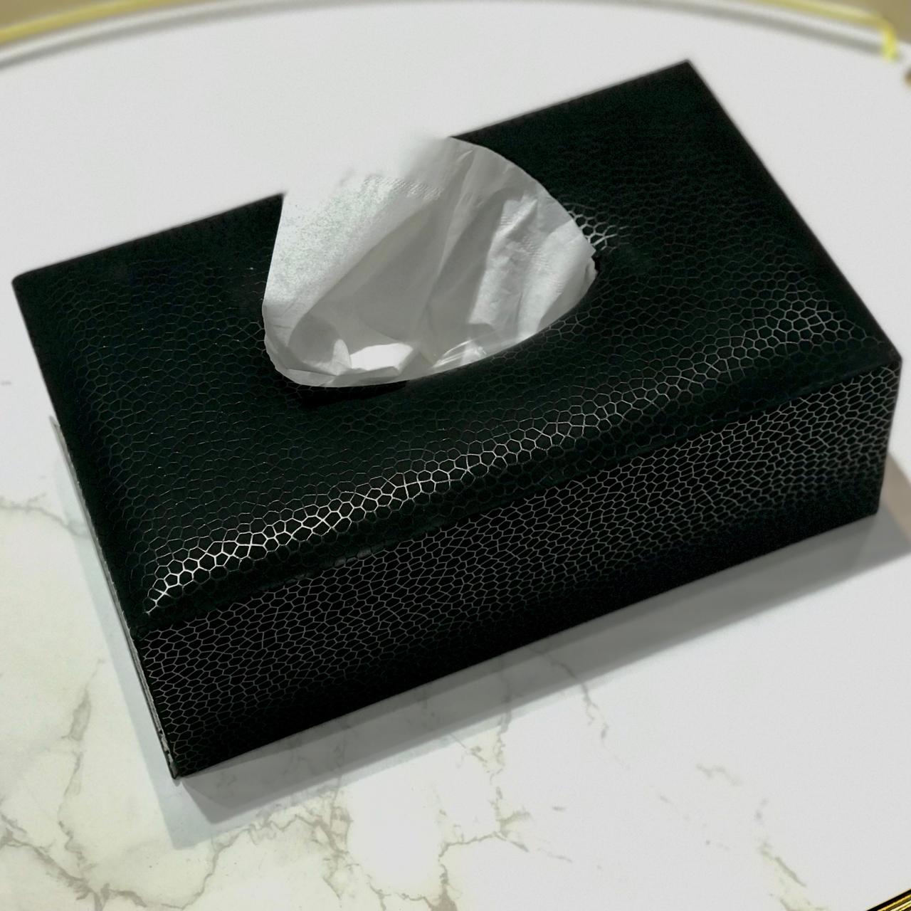 Leather Dustbin+Tissue Box-D1