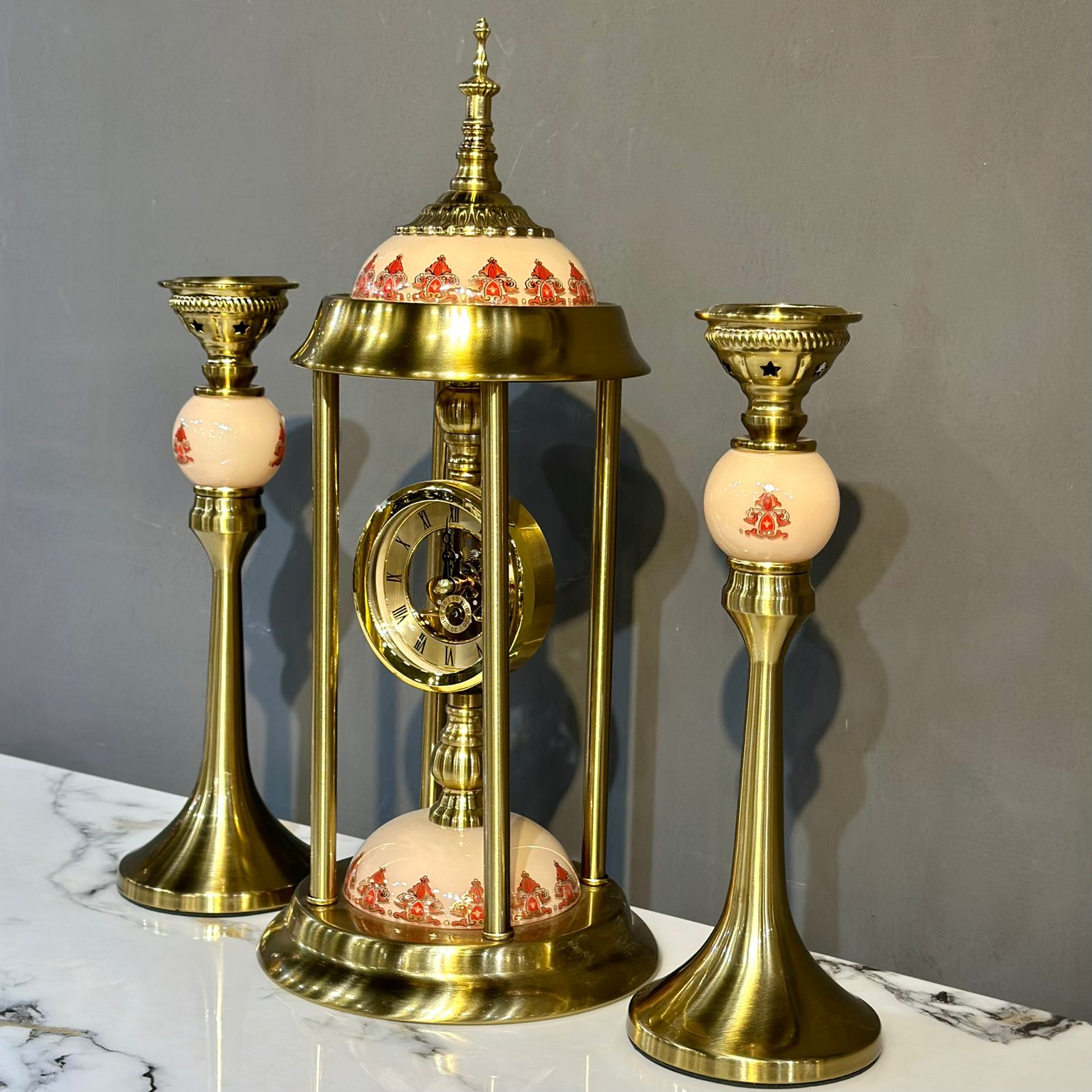 Clock with Candle Stand Set