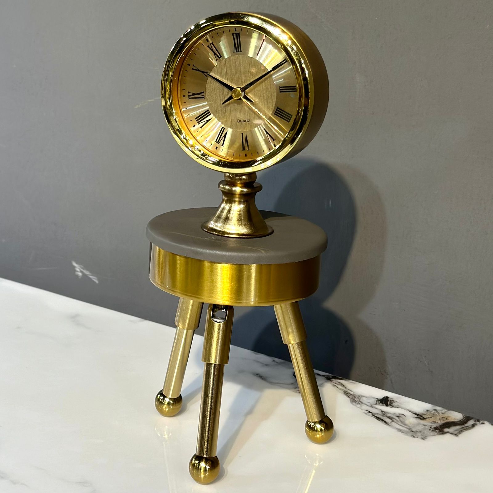 Metal Tripod Table Clock-Large