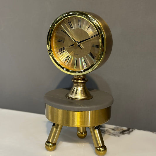Metal Tripod Table Clock-Medium