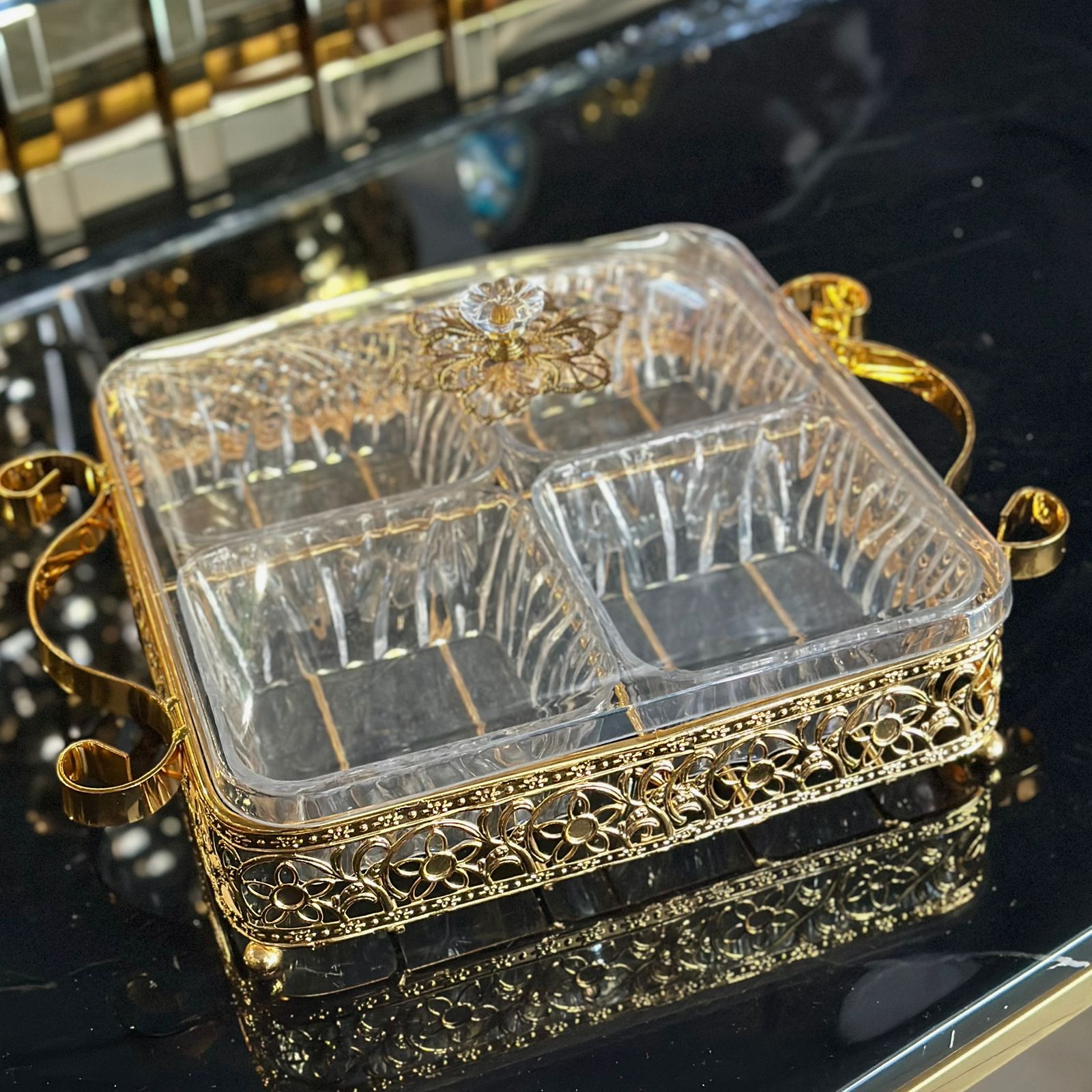 Golden Dry Fruit Tray