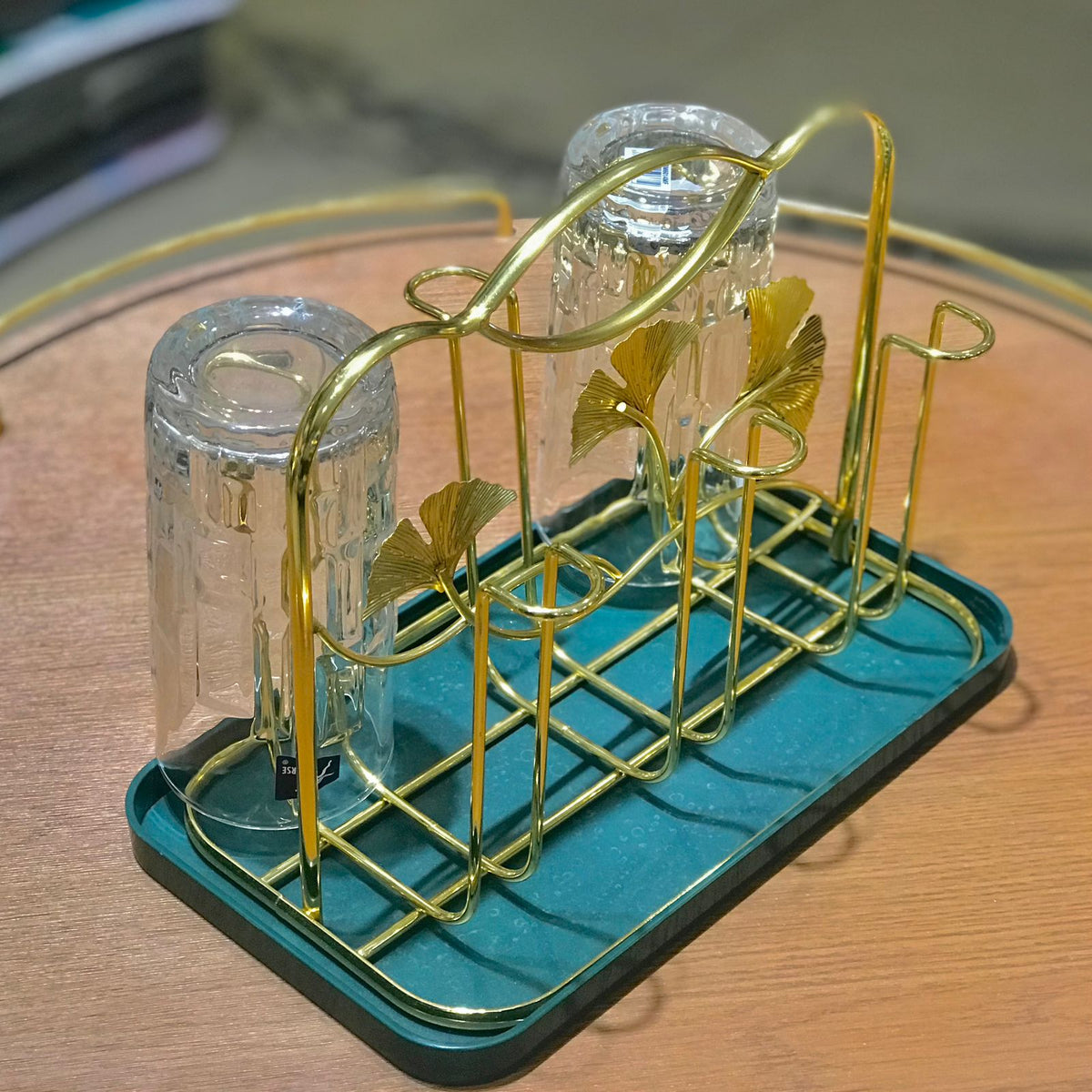 Store Glass Stand Metal Golden Glass Stand-D2 – Zahra Stores