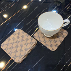 Leather Tea Coaster 4 Pc-D3