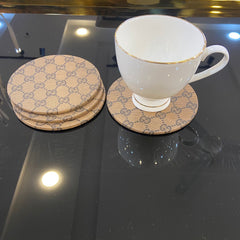 Leather Tea Coaster 4 Pc-D5