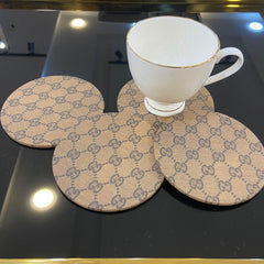 Leather Tea Coaster 4 Pc-D5