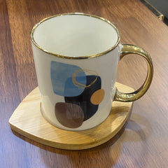 Golden Handle Ceramic Mug -D2