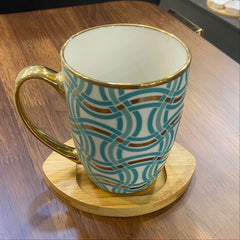 Golden Handle Ceramic Mug -D3