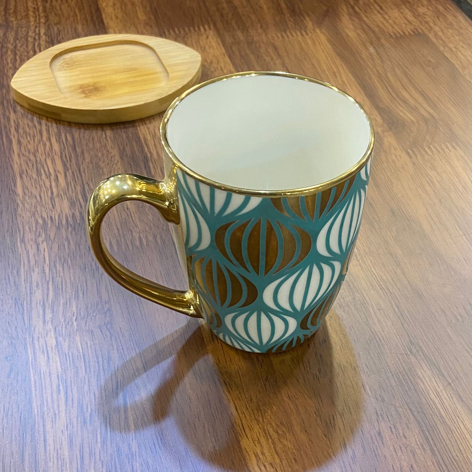 Golden Handle Ceramic Mug -D4