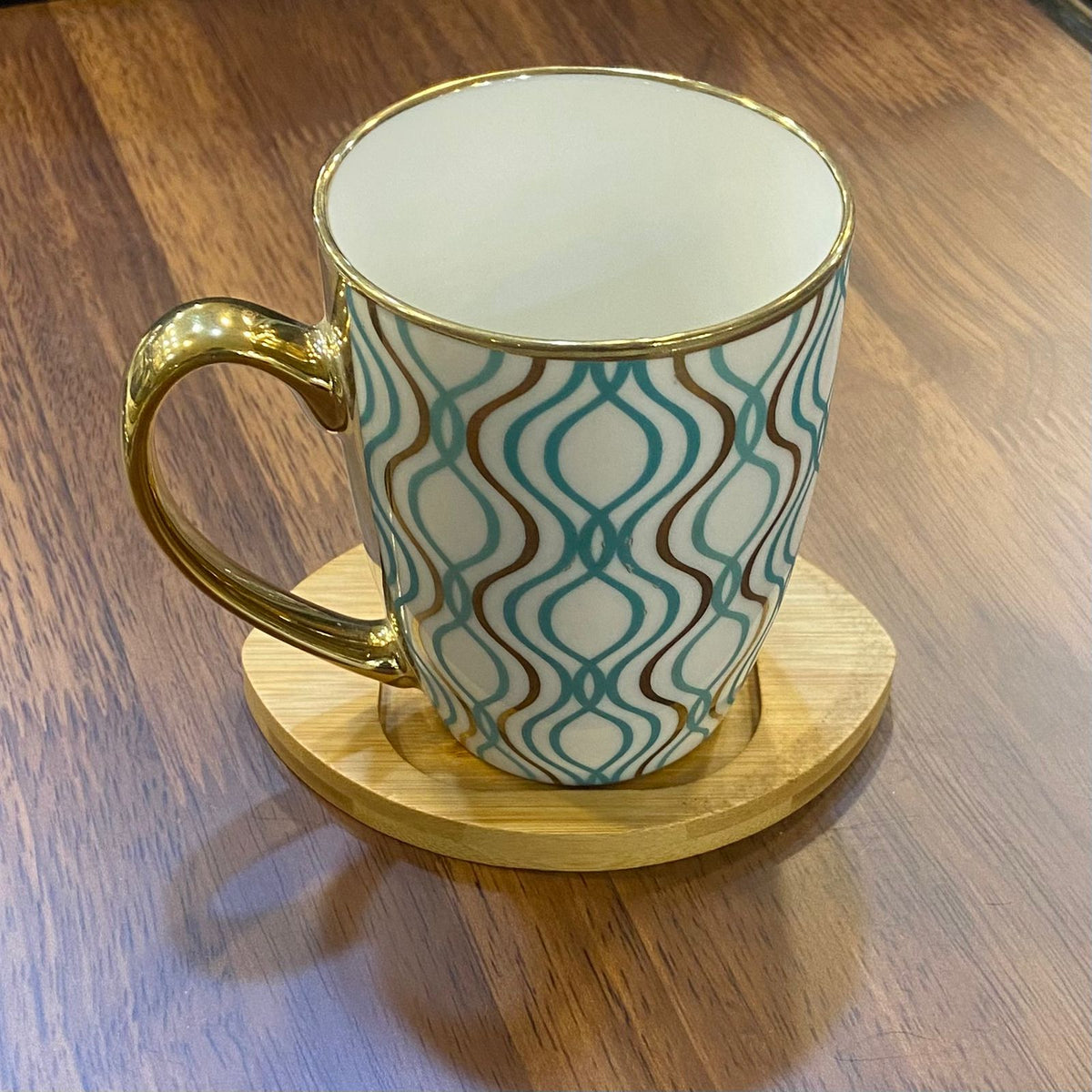 Golden Handle Ceramic Mug -D5