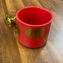 Kitty Handle Ceramic Cup-Red