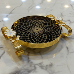 1 Pc Golden Serving Tray Medium