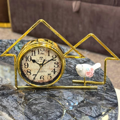 Golden Home Style Table Clock