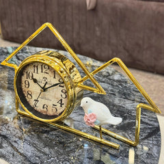 Golden Home Style Table Clock