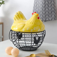 Metal Egg Storage Basket (Yellow)