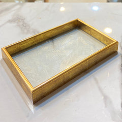 Versatile Golden Border Glass Tray-D2