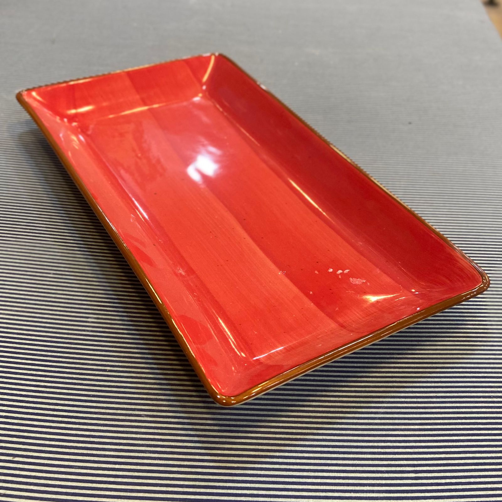 Ceramic Rectangle Dish-Red