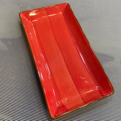 Ceramic Rectangle Dish-Red