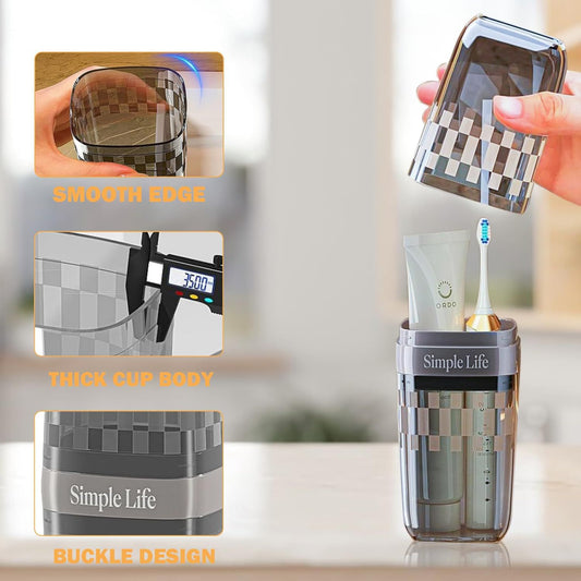 Portable Travel Toothbrush Holder (Brown)