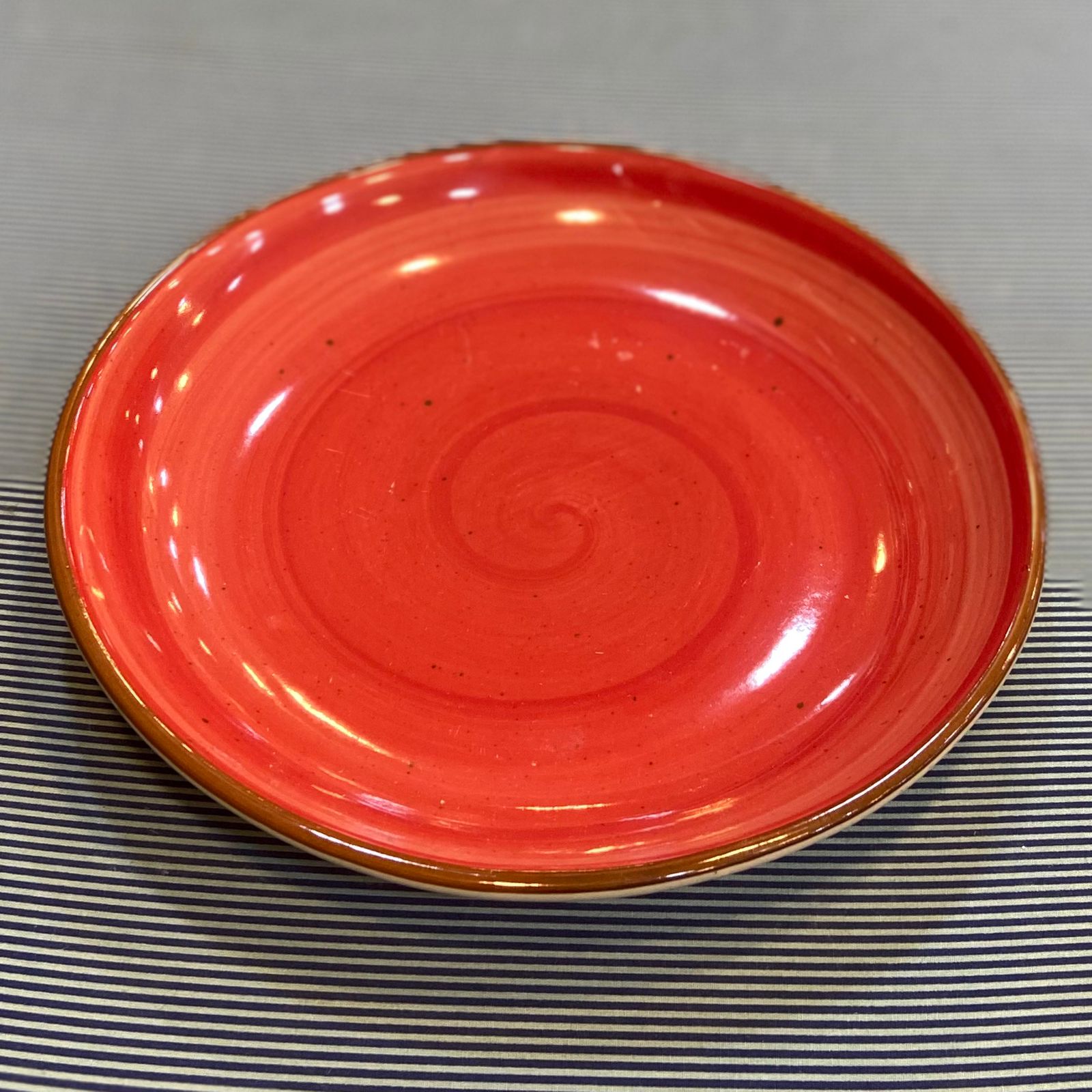 Ceramic Round Medium Plate-Red