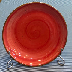 Ceramic Round Medium Plate-Red