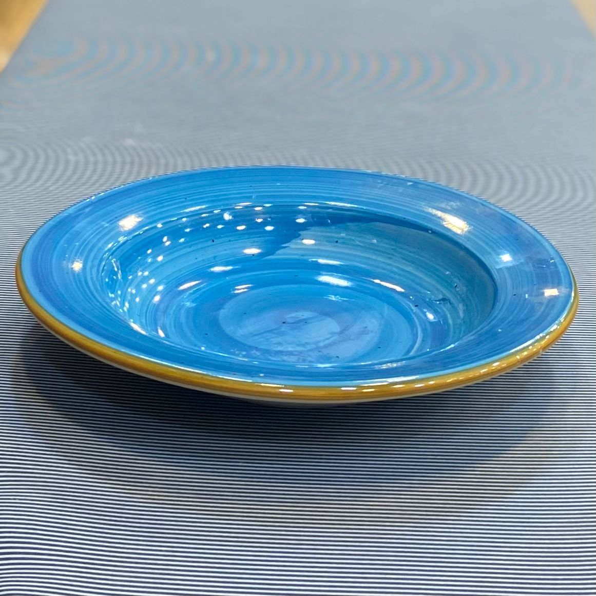 Ceramic Round Curry Plate-Blue