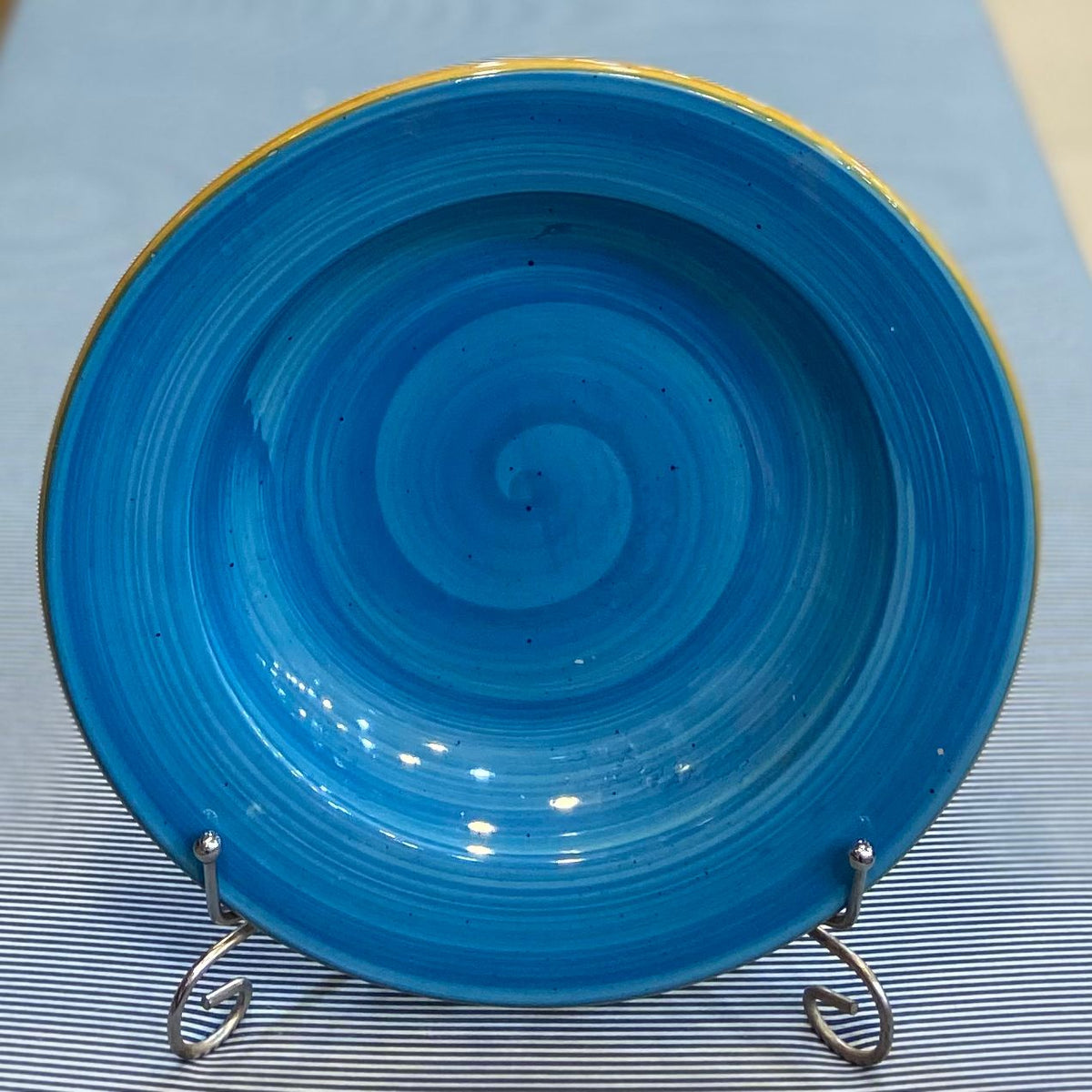 Ceramic Round Curry Plate-Blue