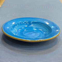 Ceramic Round Curry Plate-Blue