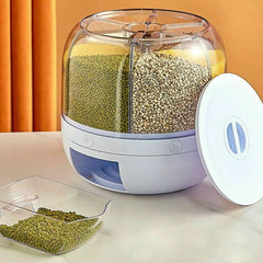 6  Compartment Grain Storage Dispenser Round Large