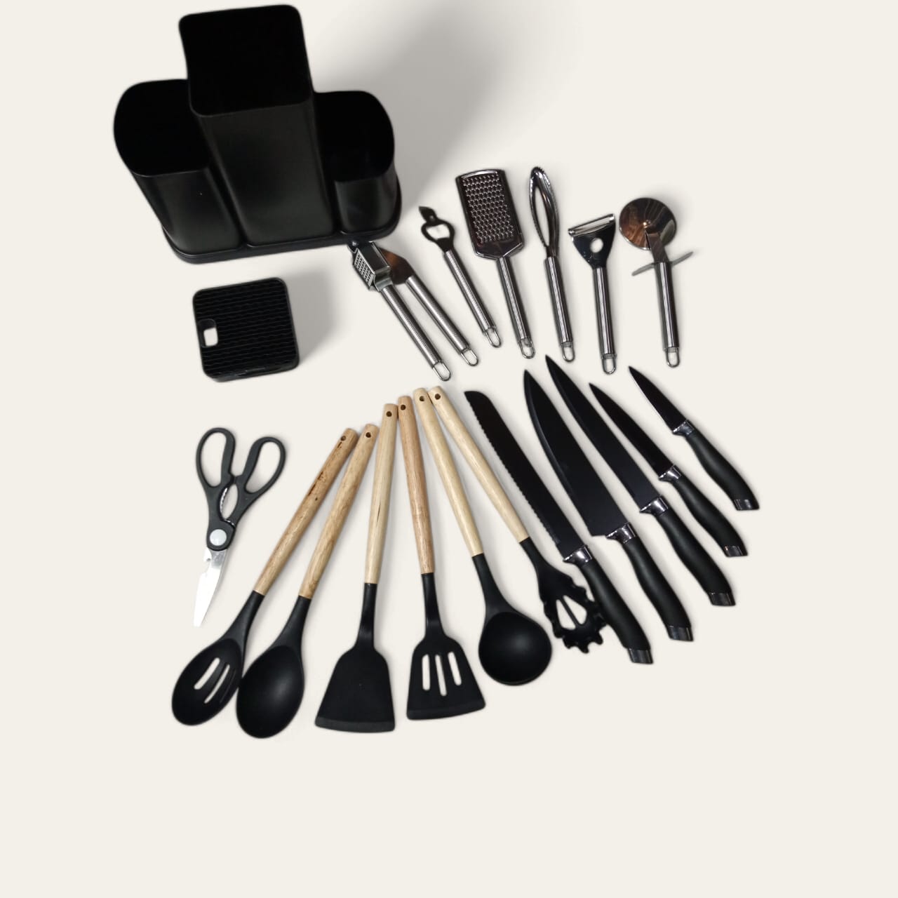 20 Pcs Silicone Cooking Kitchen Utensils Set Black