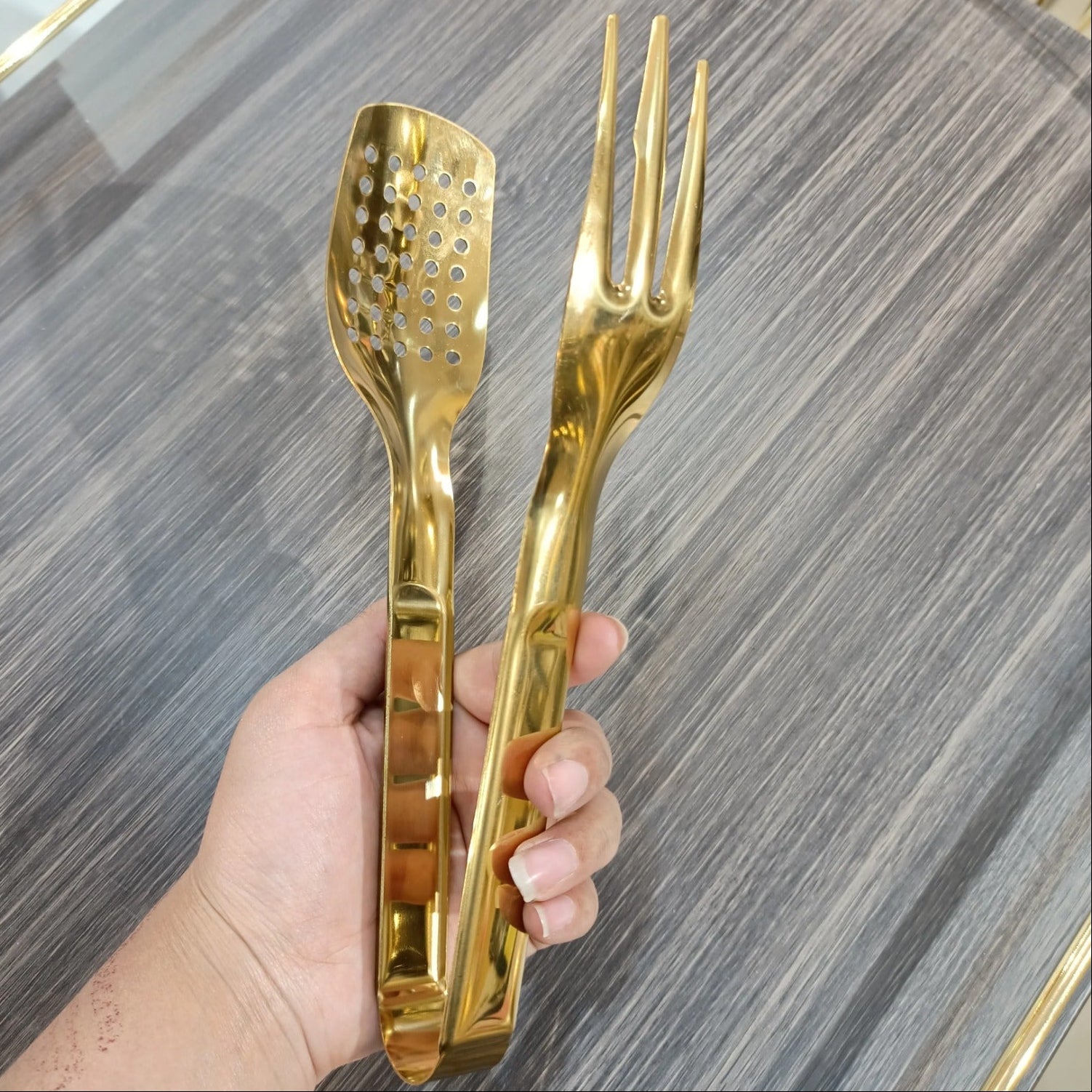 Golden Serving Tong Large